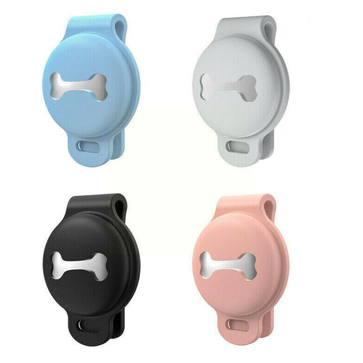 Pink silicone protective cover for a locator tracker, featuring a bone-shaped cutout and an attachment loop. - Image 12