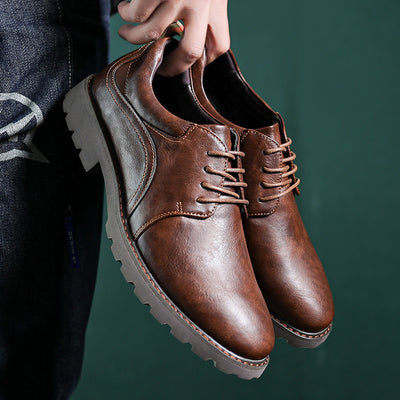 Zapatos Casuales de Cuero Estilo Británico Retro para Hombre - Image 10