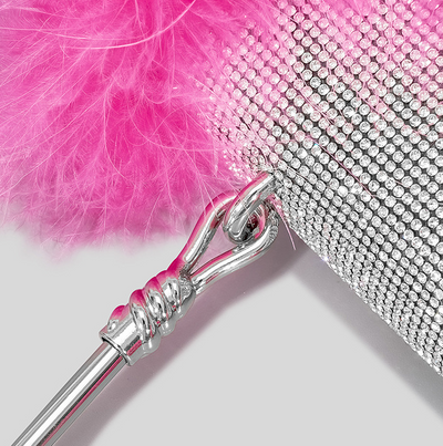 Bolso de Hombro Crossbody con Incrustaciones de Diamantes y Pelo de Avestruz - Image 20