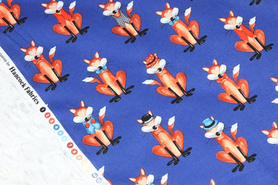 Tela de Algodón Estilo Nórdico con Estampado de Zorro para Proyectos DIY