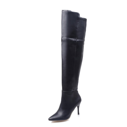 Botas Stiletto Hasta la Rodilla con Cierre de Cremallera para Mujer - Image 18