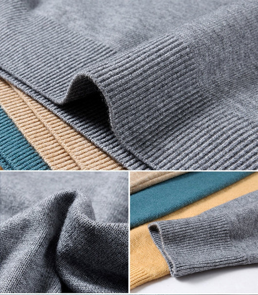 Suéter Cuello Alto para Hombre - Abrigo Básico Invierno Colores Sólidos - Image 33