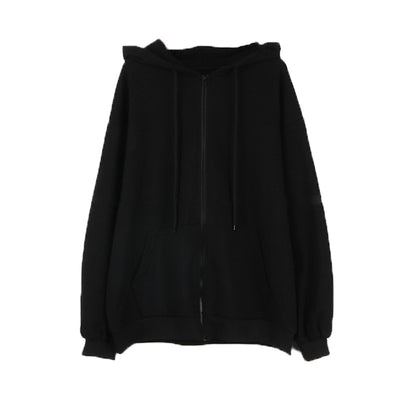 Sudadera Negra Holgada con Cierre para Mujer - Image 6