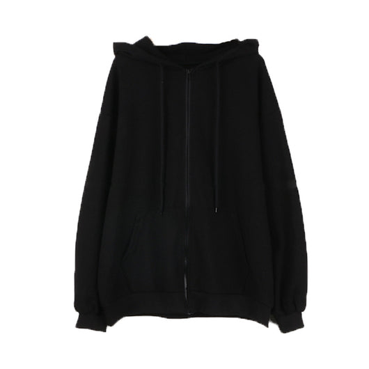 Sudadera Negra Holgada con Cierre para Mujer - Image 6
