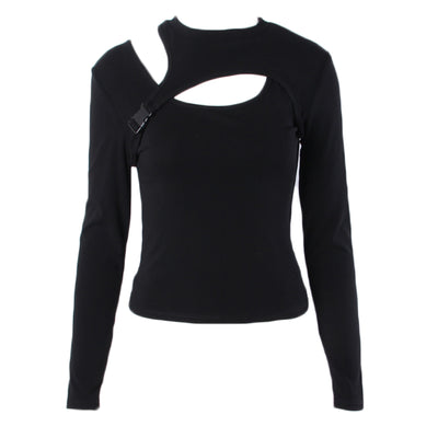 Blusa Irregular de Dos Piezas en Colores Sólidos - Ajuste Slim Versátil - Image 6