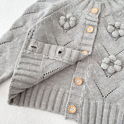 Suéter Tejido a Mano con Calado Hueco para Bebé Niña - Conjunto Coordinado - Image 27