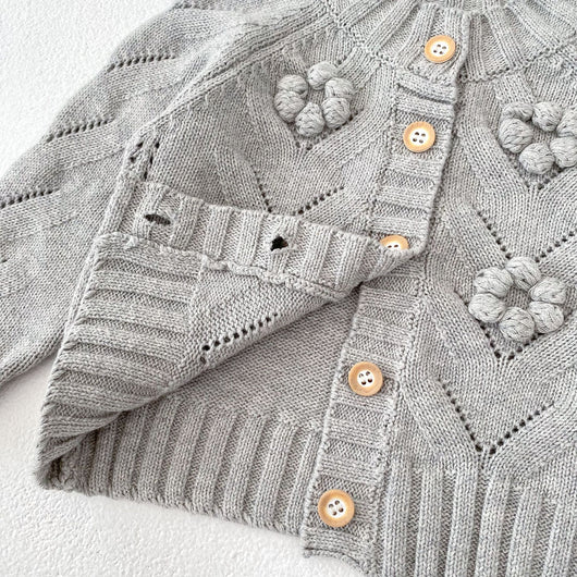 Suéter Tejido a Mano con Calado Hueco para Bebé Niña - Conjunto Coordinado - Image 27