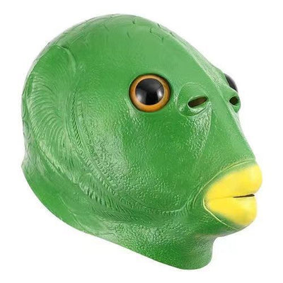 Máscara de Cabeza de Pez Verde - Disfraz Viral para Fiestas y Redes Sociales - Image 8