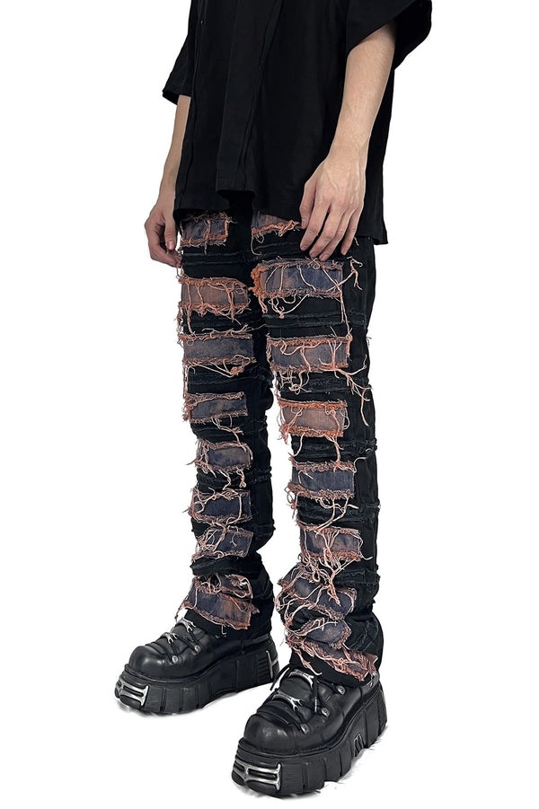Jeans Desgastados con Costuras Rotas Efecto Vintage