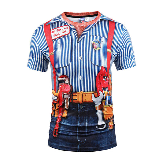 Camiseta Unisex de Manga Corta con Estampado Realista
