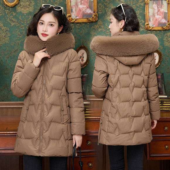 Abrigo Acolchado de Plumón para Mujer Largo