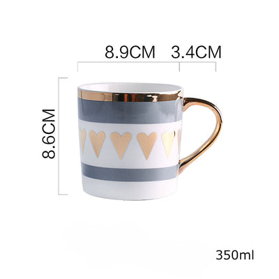 Tazas de Cerámica Pintadas a Mano con Detalles Dorados - Image 12