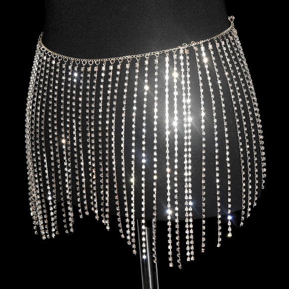 Falda Danza Vientre Lentejuelas Flecos Brillante