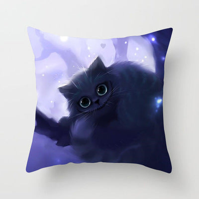 Funda de Almohada Decorativa Gato Cartoon Tela Melocotón para Home Office - Image 9