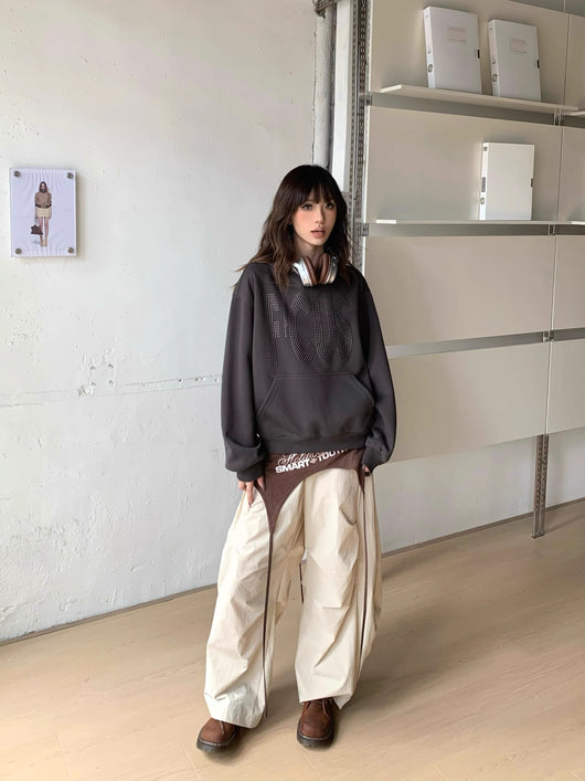 Sudadera Corta con Capucha y Letras de Cristales para Parejas - Image 15