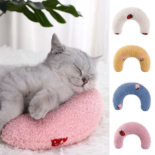 Almohada Cervical en Forma de U para Mascotas - Descanso Profundo para Gatos y Perros