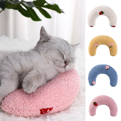 Almohada Cervical en Forma de U para Mascotas - Descanso Profundo para Gatos y Perros
