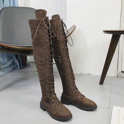 Botas Altas Cordones Planas para Mujer - Image 4