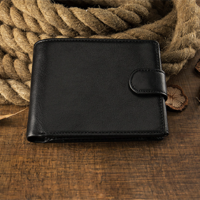 Billetera Corta de Cuero Genuino Personalizada para Hombre