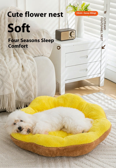 Cama Nido Redonda de Felpa Gruesa y Cálida para Mascotas con Cojín Desmontable y Lavable - Image 15