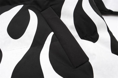 Abrigo de Algodón Grueso con Cuello Alzado y Estampado Flama - Aislante Térmico para Invierno - Image 12