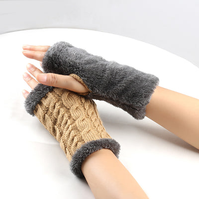 Guantes de Invierno Tejidos sin Dedos - Lana Térmica Gruesa para Mujer - Image 3
