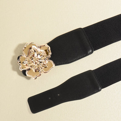Cinturón Elástico para Mujer con Hebilla Floral Dorada - Accesorio Elegante para Vestidos - Image 11