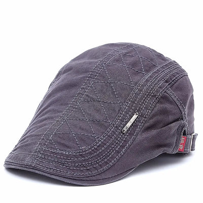 Gorra Retro de Cuadrícula Sólida - Protección Solar Elegante - Image 3