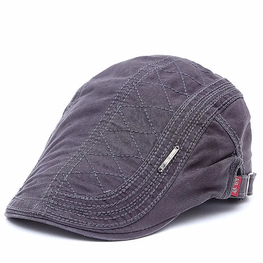Gorra Retro de Cuadrícula Sólida - Protección Solar Elegante - Image 3