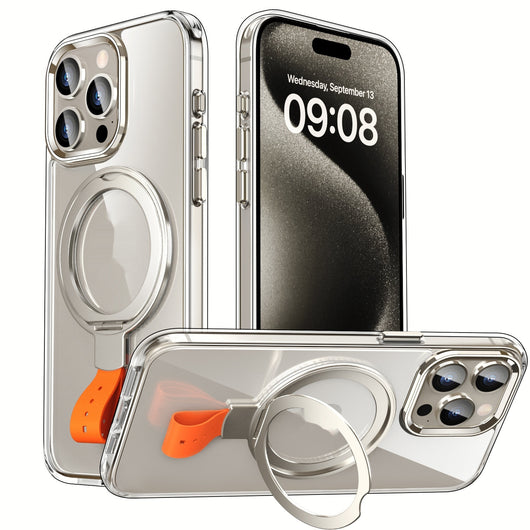 Funda Magnética Transparente con Anillo Giratorio y Soporte Ajustable - Image 11
