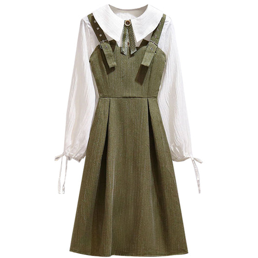 Conjunto de Dos Piezas con Blusa Manga Larga y Falda Delgada - Image 11
