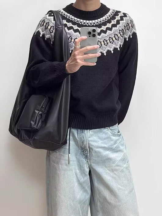 Suéter de Cuello V Relajado para Hombre - Colores Sólidos - Image 10