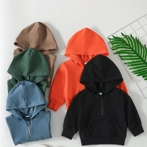 Sudadera Infantil con Cierre Medio Abierto en Colores Pastel