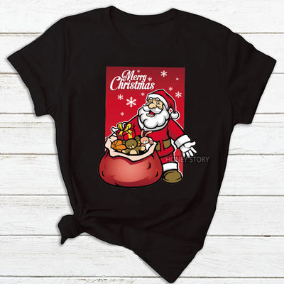 Playera Navideña Roja para Parejas - Diseño Reno y Santa - Image 13