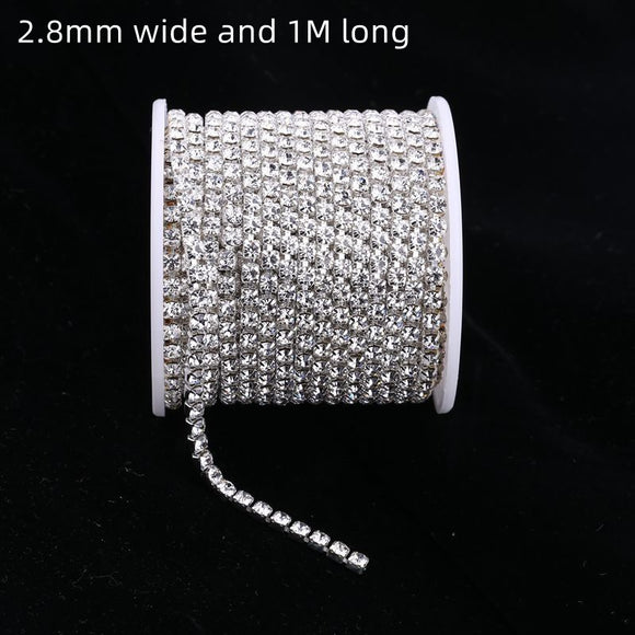 Cadena de Diamantes de Pedrería para Joyería de Disfraz DIY