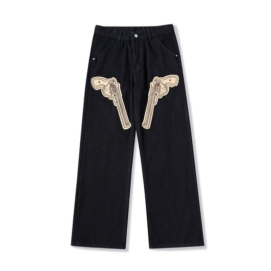 Pantalones Hip Hop Retro Americano Negro - Image 10
