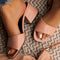Sandalias de Cuero con Tacón Grueso para Mujer