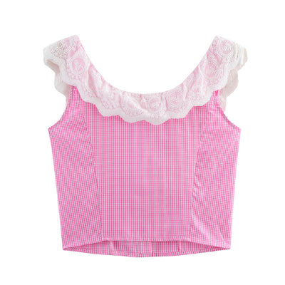 Top Encaje Estilo Americano con Tirantes Ajustables - Image 2