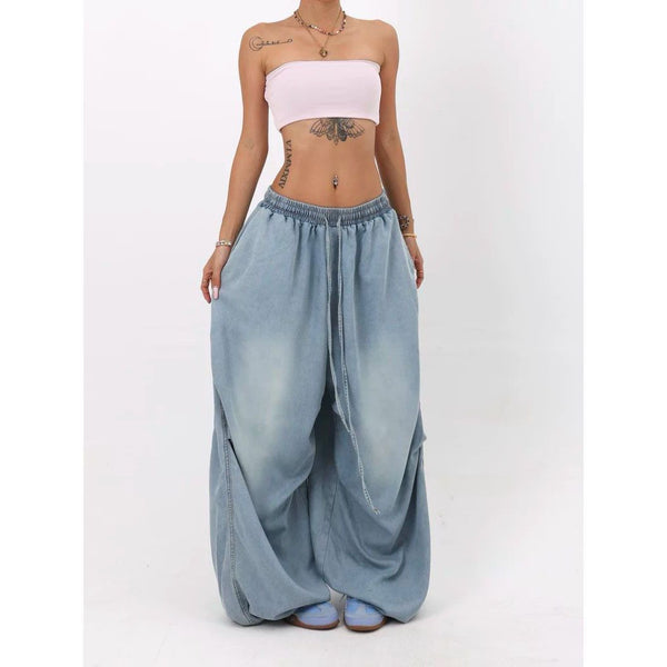 Jeans Vintage Cintura Alta Pierna Ancha Suelta