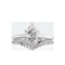 Plateado Horse Eye Ring Artificial Sapphire Blanco 5