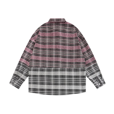 Camisa Cuadriculada Mujer Primavera Otoño Diseño Bordado Manga Larga - Image 11