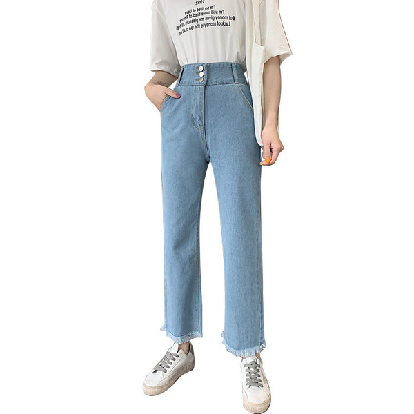 Jeans Talle Alto Pierna Ancha Tallas Grandes para Mujer