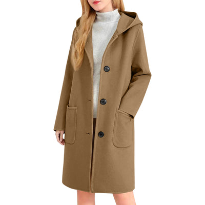 Abrigo de Lana Reversible para Mujer con Capucha - Image 15