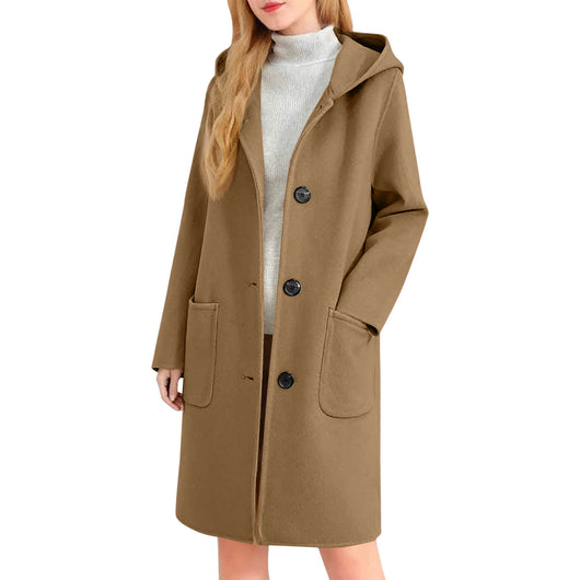 Abrigo de Lana Reversible para Mujer con Capucha - Image 15