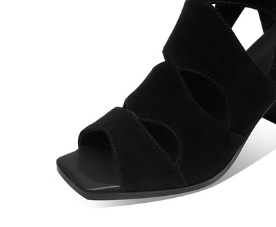 Sandalias de Tacón Grueso con Diseño Calado para Mujer - Image 12