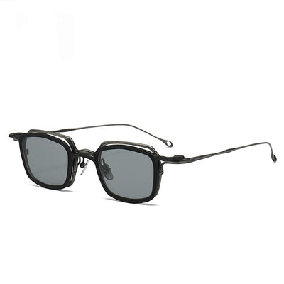 Gafas de Sol Clip Magnético Titanio Puro - Estilo Retro Artístico para Miopía - Image 2