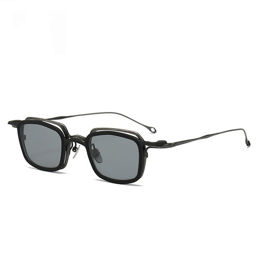 Gafas de Sol Clip Magnético Titanio Puro - Estilo Retro Artístico para Miopía - Image 2