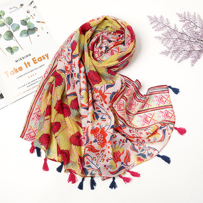 Pañuelo Bohemio Patchwork Retro con Estampado de Cachemira - Image 20