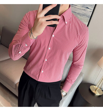 Camisa Manga Larga a Rayas para Hombre Otoño Invierno - Image 6