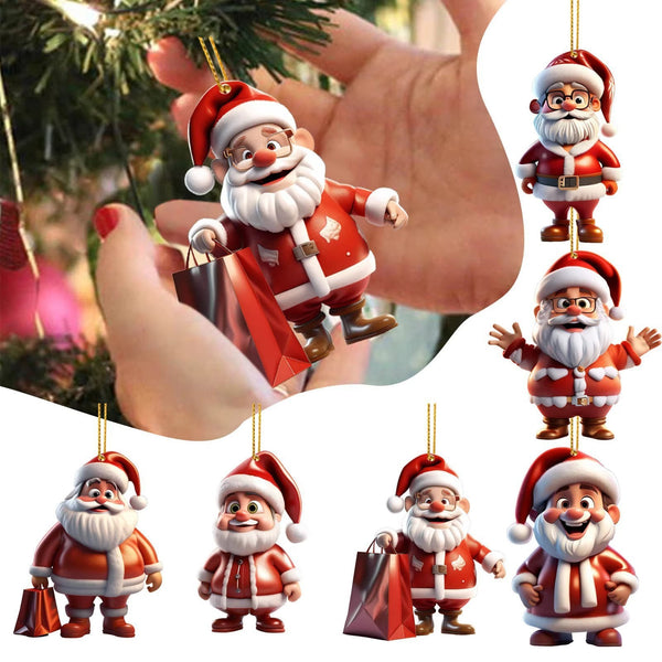 Adorno Navideño Acrílico Santa Claus - Decoración Festiva Premium